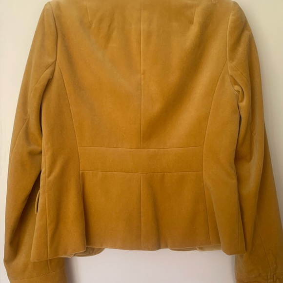 J Crew Lined Velvet Blazer Size 8 Gold - Picture 3 of 6